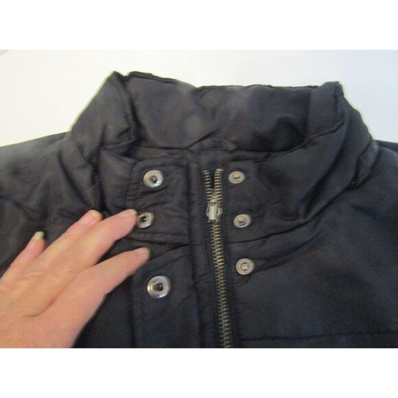 Guess Jeans Puffer Jacket Black Lined Winter Coat Full Zip & Snap Womens XL - Picture 4 of 7